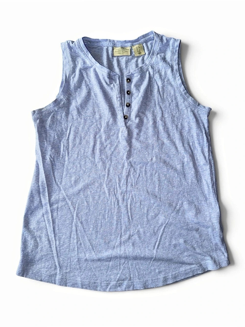 Telluride Clothing Company Women’s Blue Henley Tank Top Size Medium